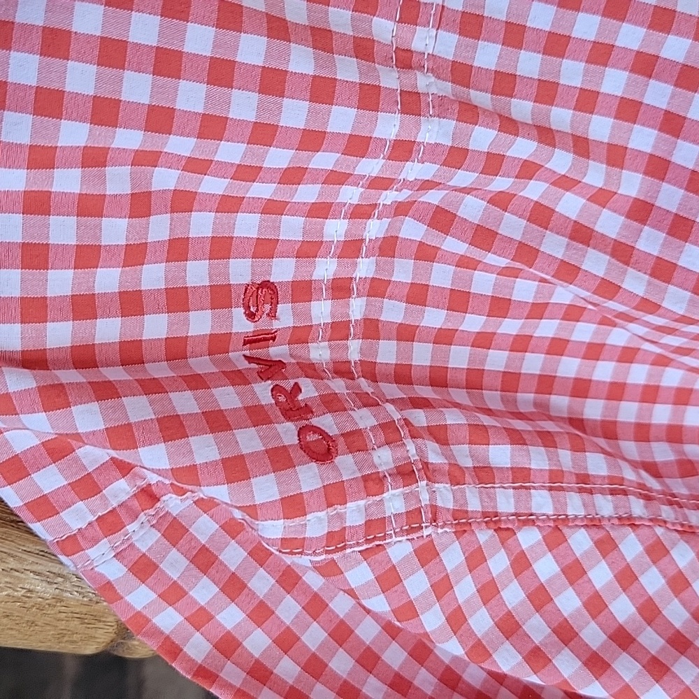 Orvis red/white checkered, button down long sleev… - image 8